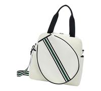 Ysyqkn Bolsa de Tenis con Espacio para Raquetas Gimnasio Bolsa Impermeable Material Oxford Cremallera Práctica Correa Ajustable Adecuada para Paseo, Blanco