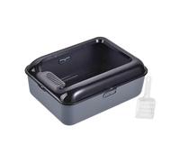 Ysyqkn Caja de Arena para Gatos Bandeja Sanitaria Abierto Recipiente Extraíble con Pala Material Resistente Fácil, Gris M
