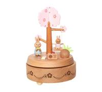 Ysyqkn Caja de Música de Madera con Mecanismo de Cuerda, Juguete Musical con Mecanismo Giratorio Que Reproduce Una Melodía.