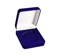 Ysyqkn Caja de Presentación de Moneda Estuche Coleccionista Caja Protector de Monedas Exhibidor con Forro Terciopelo Función Segura Adecuada para Vitrina, Azul