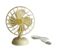 Ysyqkn Casa de Muñecas a Escala 1:12, Ventilador Eléctrico Recargable por USB, Velocidad Ajustable, Pequeño Ventilador de Refrigeración, Amarillo