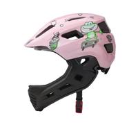 Ysyqkn Casco para Niños Casco Portátil de Bicicleta Infancia con Protector Facial Removible Ventilación Eficiente Luz Trasera Absorbente de Golpes Adecuado, Rosa