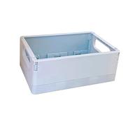 Ysyqkn Cesta de Almacenamiento, Mini Caja Apilable, Contenedor de Plástico Plegable con Asa Reforzada, Función Plegable para Dormitorio, Oficina, Cocina, Sal, Azul