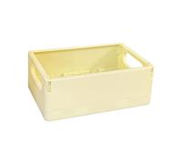 Ysyqkn Cesta de Almacenamiento, Mini Caja Apilable, Contenedor de Plástico Plegable con Asa Reforzada, Función Plegable para Dormitorio, Oficina, Cocina, Sal, AMARILLO