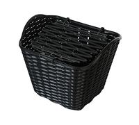 Ysyqkn Cesta Delantera para Bicicleta, Cesta de Almacenamiento con Tapa, Portaequipajes Portátil, Cesta para Bicicleta de Fácil Instalación, Negro