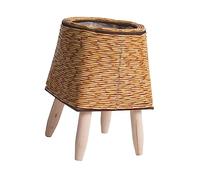 Ysyqkn Cesta para Plantas con Patas, Macetero Rústico Sencillo, Adornos de Ratán, Maceta para Café, Balcón, Sala de Estar Y Decoración Del Hogar, Castaño Claro Cuadrado
