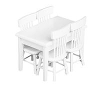 Ysyqkn Conjunto de Madera en Miniatura Que Incluye Un Armario, Una Un Columpio para Casa de Muñecas, Cocina, Jardín Y Dormitorio (Escala 1/12), Blanco