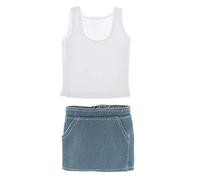 Ysyqkn Conjunto de Ropa para Muñeca Femenina, Falda, Chaleco, Pantalones Cortos, Accesorio para Muñeca Femenina, Hecho a Mano, Material Adecuado, Colección D, Falda Denim