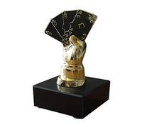 Ysyqkn Copa Trofeo para Cartas de Juego con Base de Mármol, Fabricada en Aleación, Ideal para Colecciones de Recuerdos de Y Casinos, Dorado