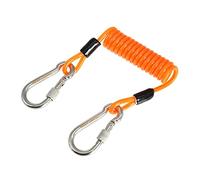 Ysyqkn Cordón Elástico en Espiral para Cámara con Gancho de Resorte con Alambre Y Conector de Acero Inoxidable Extraíble, Adecuado para Cámaras de Buceo, Naranja