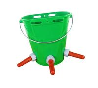 Ysyqkn Cubo de Alimentación para Terneros Recién Nacidos, Fabricado en Polipropileno, Fácil de, con Graduaciones, Accesorios Y Apto para Todos, Verde con 3 Pezones