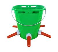 Ysyqkn Cubo de Alimentación para Terneros Recién Nacidos, Fabricado en Polipropileno, Fácil de, con Graduaciones, Accesorios Y Apto para Todos, Verde con 5 Pezones