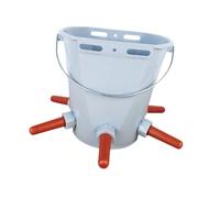 Ysyqkn Cubo de Alimentación para Terneros Recién Nacidos, Fabricado en Polipropileno, Fácil de, con Graduaciones, Accesorios Y Apto para Todos, Gris con 5 Pezones