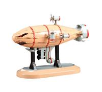 Ysyqkn Dirigible de Juguete Coleccionable con Base, Estatua Conmemorativa de Hierro, Adorno de Simulación Realista, Recuerdo para Coleccionistas, Amarillo, S