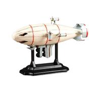 Ysyqkn Dirigible de Juguete Coleccionable con Base, Estatua Conmemorativa de Hierro, Adorno de Simulación Realista, Recuerdo para Coleccionistas, Blanco, L