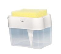 Ysyqkn Dispensador de Detergente Líquido para Lavavajillas con Soporte para Esponja, Estante para Fregadero, Dispensador de Jabón con Bomba para Encimera, Blanco, Individual