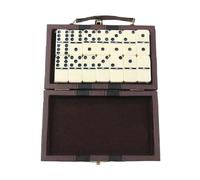 Ysyqkn Dominó Juego de Mesa Clásico Set Fichas Estuche Portátil Melamina Madera Diversión Interactiva Pensamiento Lógico Adecuado para Niños y