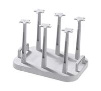 Ysyqkn Escurridor de Tazas, Soporte para Tazas, Rejilla de Secado, 6 Tazas, PP, Doble Asa, Antideslizante, Adecuado para Cocina, Sala de Estar, Oficina, Gris, tal como se describe
