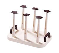 Ysyqkn Escurridor de Tazas, Soporte para Tazas, Rejilla de Secado, 6 Tazas, PP, Doble Asa, Antideslizante, Adecuado para Cocina, Sala de Estar, Oficina, Crema, tal como se describe