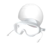 Ysyqkn Gafas de Natación para Adultos, Gorro de Silicona, Impermeables, Visión Amplia, Antivaho, Ajustables con Tapones para Los Oídos para Piscina, Mar Y, Blanco