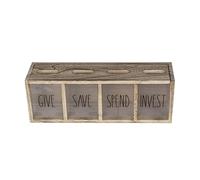 Ysyqkn Hucha para Niños con Compartimentos de Madera, Caja para Gestión Financiera Y Ahorro, Transparencia en El Monitoreo del Dinero, Adecuada para, Marrón Claro, Individual