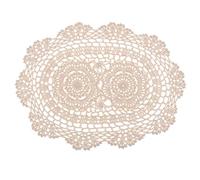 Ysyqkn Individual Lace Doily Tapete Ovalado Mantel Decorativo de Encaje Posavasos en Algodón Artesanal Lavable Protege Delicadas Adecuado