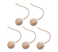 Ysyqkn Juego de 5 Juguetes para Gatos Hechos de Sisal, Pelota de Cuerda, Juguete Interactivo para Mascotas para Gatos, Pelota Rascadora, Material de Sisal Du, 4.5 cm Blanco marrón