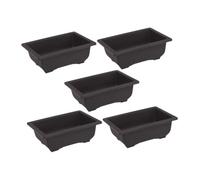 Ysyqkn Juego de 5 Macetas para Plantas de Jardín con Orificio de Drenaje, Contenedor Versátil para Plantas Hecho de Material PP, Adecuado para El Hogar, La O, Rectangular Pequeño