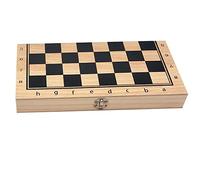 Ysyqkn Juego de Ajedrez 3 en 1: Tablero de Ajedrez Plegable de Madera con Almacenamiento. Ajedrez, Damas Y Backgammon para Niños, Principiantes Y Adultos.