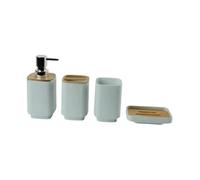Ysyqkn Juego de Baño de 4 Piezas con Dispensador de Loción, Papelera Y Jabonera para Uso Doméstico, Verde, Individual
