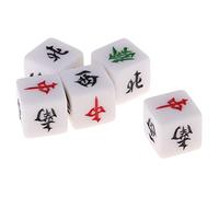 Ysyqkn Juego de Dados de 5 Piezas para Mahjong, Accesorios para Juegos de Mesa con Material Acrílico, Direcciones: -Centro, Adecuado para