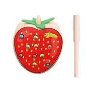 Ysyqkn Juego Magnético de Madera para Niños, Atrapafrutas, Desarrolla La Coordinación Y Es Ideal para El Desarrollo del Bebé, Fresa, Tal como se Describe