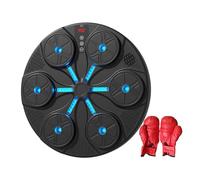 Ysyqkn Máquina de Boxeo con Música, Entrenador de Boxeo, Entrenamiento, Taekwondo, Kickboxing en Casa, Almohadillas de Boxeo, Música Electrónica, Pared de Bo, Guantes Negros para Adultos