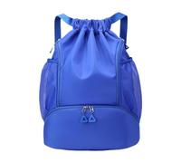Ysyqkn Mochila de Baloncesto con Cordón, Ligera, Waterproof, with Compartmento para Zapatos, Color, Azul