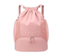 Ysyqkn Mochila de Baloncesto con Cordón, Ligera, Waterproof, with Compartmento para Zapatos, Color, Rosa