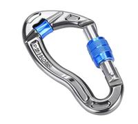 Ysyqkn Mosquetón de Escalada con Cierre de Rosca, Modelo Grande, 25 KN, Mosquetón de Alpinismo, Adecuado para Espeleología, de Mascotas, Etc, Azul