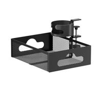Ysyqkn Organizador Bajo Escritorio con Bandeja para Gestión de Cables, Cajón Deslizante Y Soporte para Accesorios - Acero Al Carbono - Ideal para Oficina, Ha, Negro