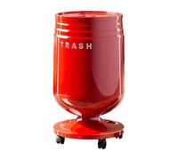 Ysyqkn Papelera de Basura con Ruedas Papelera Estética con Doble Recipiente Y Tapa Movible Material PP Práctico para Sala de Estar Cocina Baño Oficina Estudi, Rojo, M