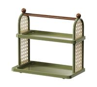 Ysyqkn Porta Tazas de Café Estante para Tazas Organizador de Cocina Soporte Decorativo de Pp con Varillas Ajustables Adecuado para Baño Salón Oficina Cocina, Verde de 2 Capas, tal como se describe