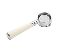 Ysyqkn Portafiltro Sin Fondo de 51 Mm, Portafiltro de Café, Mango de Filtro, Práctico Y Reutilizable, Prensador de Filtro de Aleación para Espresso para Prin, Blanco, Individual
