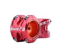 Ysyqkn Potencia de Montaña con Abrazadera de Cuatro Tornillos, 318 Mm X 35 Mm, Aluminio Resistente Al Desgaste, Montaje Estable, Apta para Bicicletas, Rojo