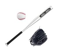 Ysyqkn Set de Béisbol de 3 Piezas: Pelota, Guante, Empuñadura de Aluminio, Diseño Ergonómico, Antideslizante, Ligero, Apto para Niños Y Niñas, Ideal para La, Guante Izquierdo Negro
