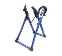 Ysyqkn Soporte para Rueda de Bicicleta, Soporte para Neumático, Caballete Ajustable, Función de Doble Ranura, Delantero Y Trasero, Plegable, Ahorra Espacio, Azul