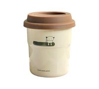 Ysyqkn Taza de Cerámica para Café, Leche, Té O Agua. Asa Ancha, Forma Ergonómica, Elegante Diseño de Dibujos Animados, Capacidad de 250 Ml. Ideal para Sala D, Blanco, tal como se describe