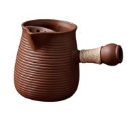 Ysyqkn Tetera de Cerámica China con Mango Antiescaldaduras, Tetera de Duradera, Hervidor de Agua para Hotel, Cocina, Hogar, Casa de Té Y Exteriores, Marrón 350ml, Individual