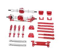 Ysyqkn Varillaje de Dirección RC, Varillaje de Tracción, Barra Estabilizadora Delantera Y Trasera, Soporte de Amortiguador de Metal Reforzado, Pieza, Rojo