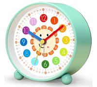 YsyYey Despertador infantil sin tictac, despertador analógico para principiantes en la escuela, despertador infantil, despertador educativo, para niños y niñas, despertador infantil con luz nocturna
