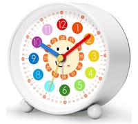 YsyYey Despertador infantil sin tictac, despertador analógico para principiantes en la escuela, despertador infantil, despertador educativo, para niños y niñas, despertador infantil con luz nocturna