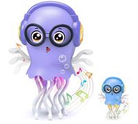 YsyYey Juguete de medusa que gatea bailando con música y luz, juguete interactivo para el tiempo del vientre del bebé, juguete sensorial para gatear para niños pequeños de 3 a 8 años, regalos de