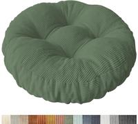 YSZBD Cojines Redondos de 30, 40 y 50 cm, Antideslizantes y Lavables, Fabricados con Pana Lavable. Ideales para sillas de jardín de Madera.(K,45x45x6cm)